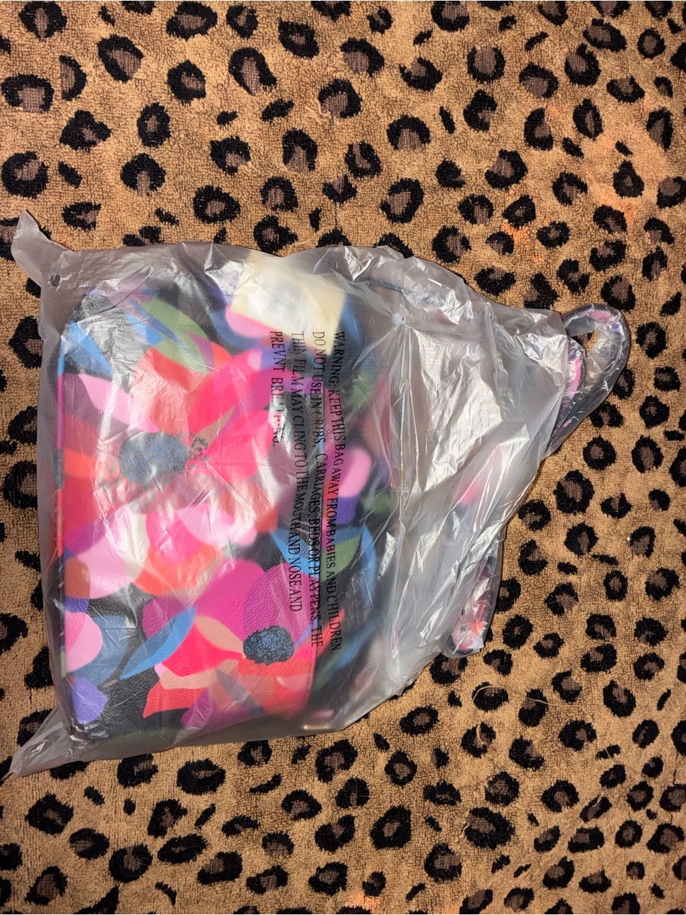 Colorful Floral Crossbody Bag - Pink, Purple, Black